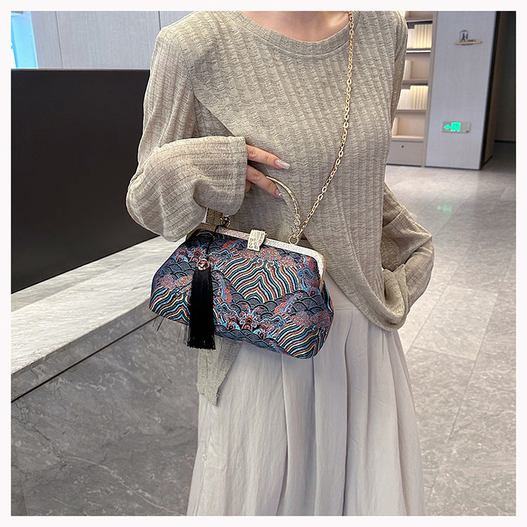 Vintage bestickte Designer-Handtasche