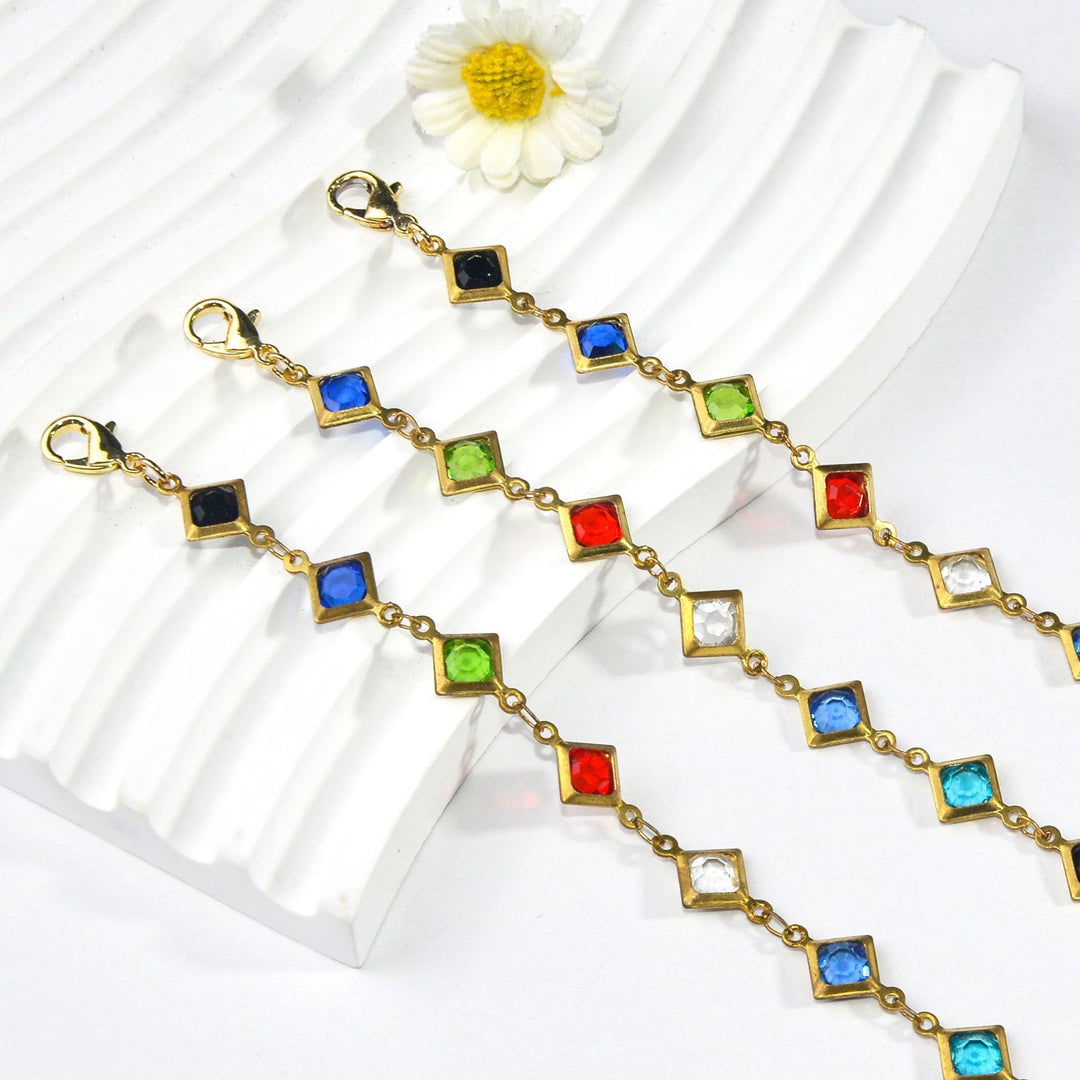 Buntes Edelstein-Kettenarmband Karnz 1788164354