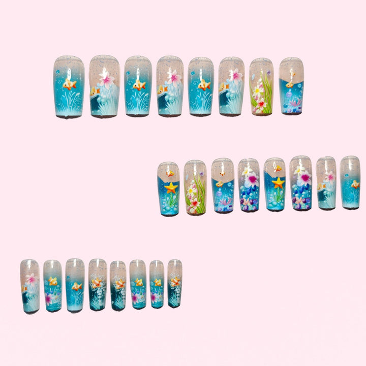 3D Unterwasser Künstlerische Nagelkunst