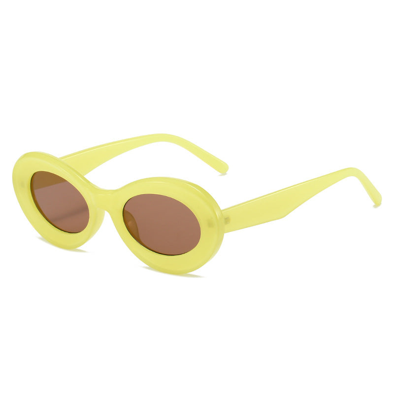 Damen modische Sonnenbrille im ovalen Design Karnz