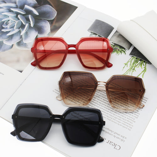 Damen übergroße geometrische Sonnenbrille Karnz
