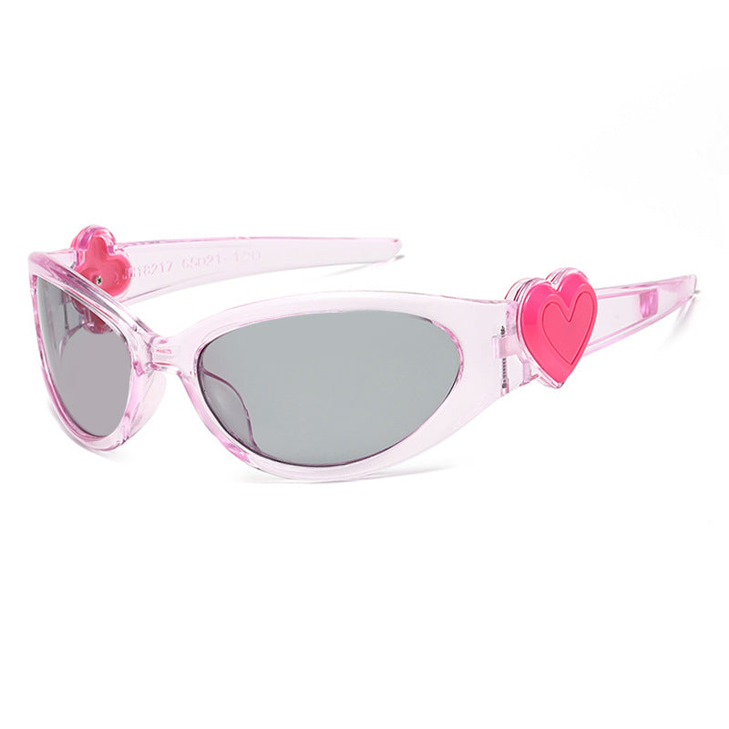 Damen modische Sonnenbrille mit herzförmigem Detail Karnz