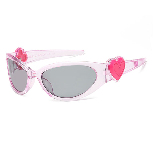Damen modische Sonnenbrille mit herzförmigem Detail Karnz