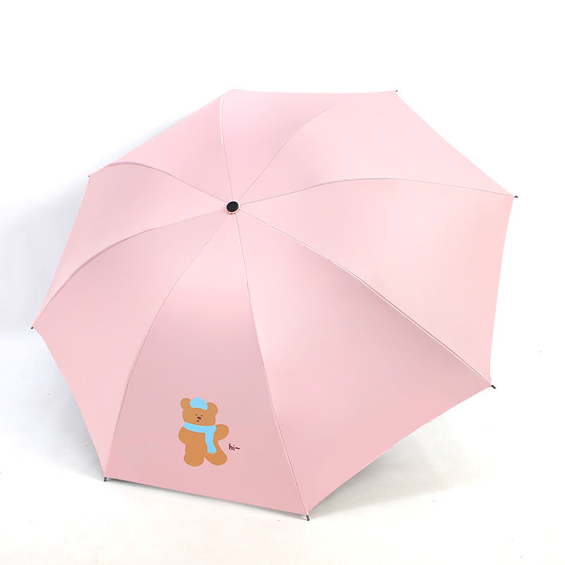 Damen Kinderfreundlicher Regenschirm mit lustigem Bärenmotiv Karnz
