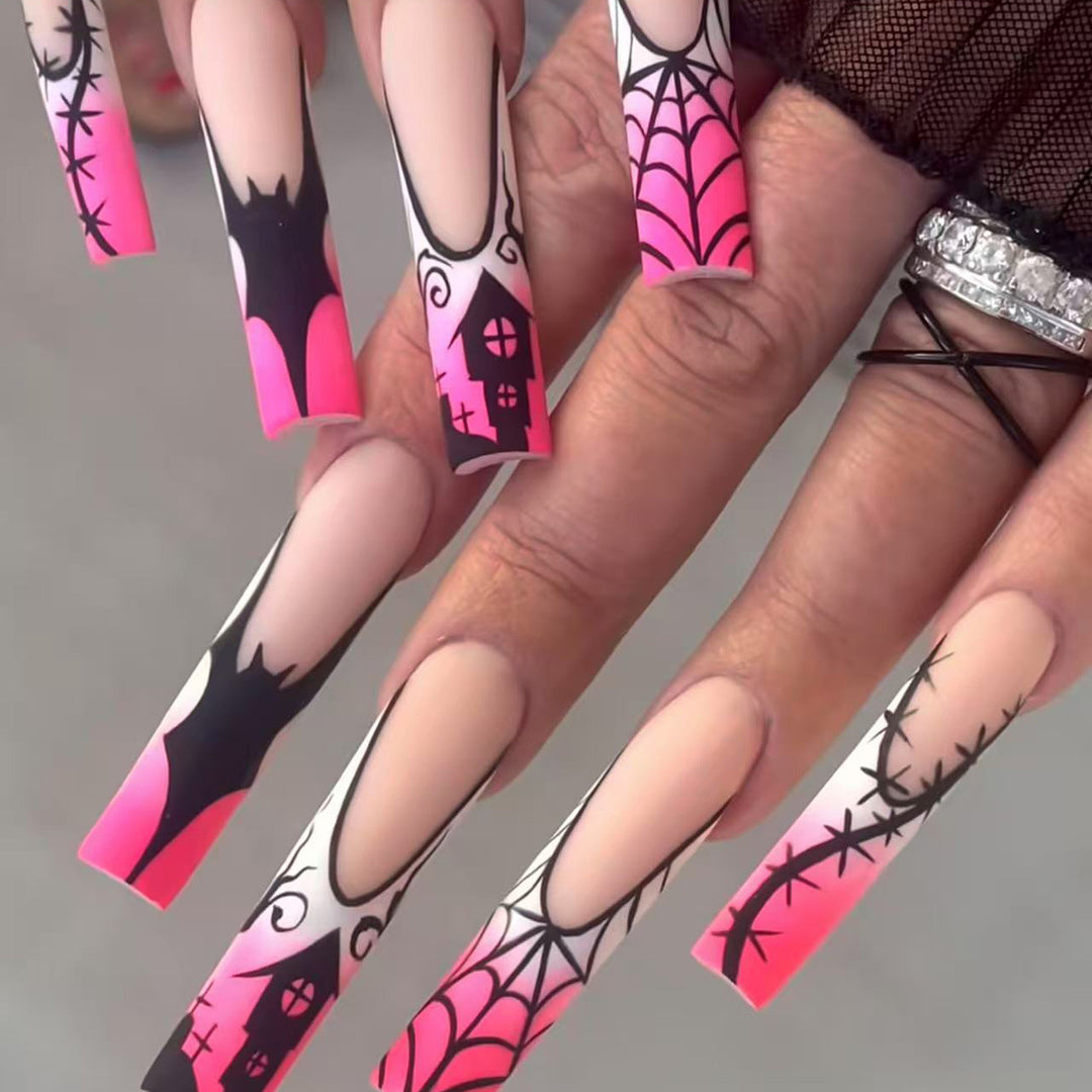 Kreative Halloween-Themen Press-On Nagelkunst Karnz