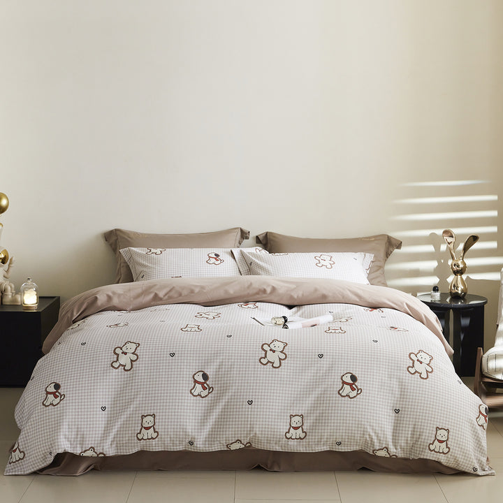 Ombre gestreiftes Baumwollsatin Bettbezug-Set
