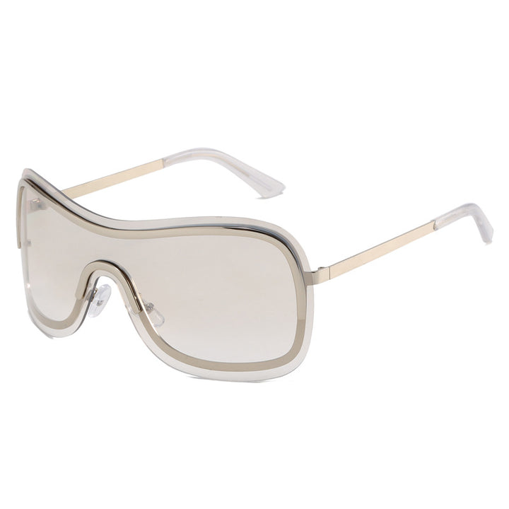 Damen große runde Sonnenbrille mit elegantem Metallrahmen Karnz