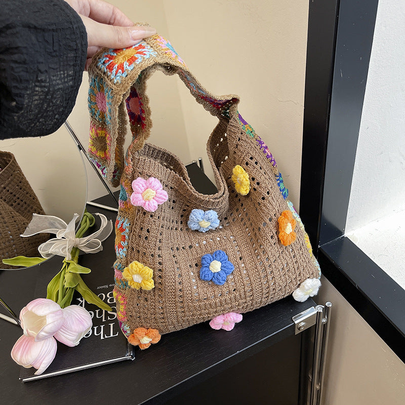 Bohemian Floral Häkel-Tasche