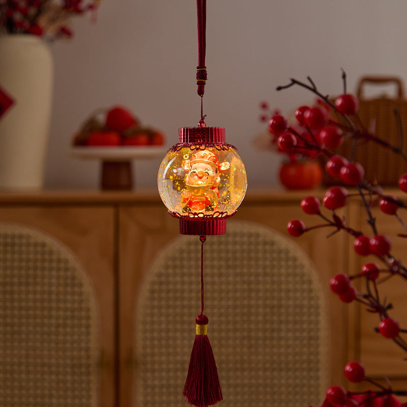 Nostalgische Weihnachtslaterne mit festlichem Weihnachtsmann Karnz