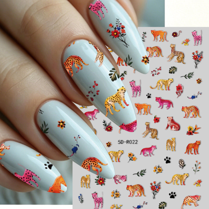 Niedliche Elefant Nagelkunst Aufkleber