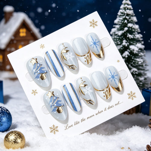 Festliches winterliches Press-On-Nagelset