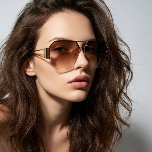 Damen oversized Sonnenbrille mit markantem Rahmen und sanften Farbverlauf Karnz