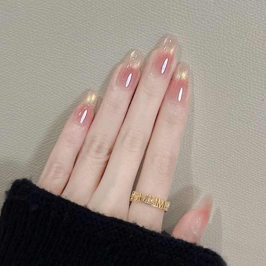 Elegante Ombre Glitzer Nagelverlängerungen