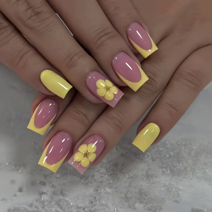 Künstlerisches Floral Design Nagelset