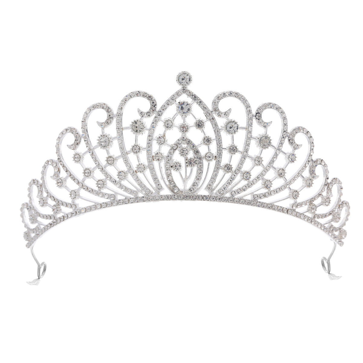 Damen Elegante Strass-Tiara mit floralen Details Karnz