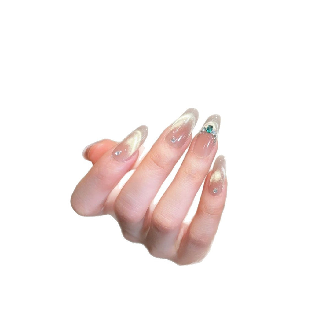Elegante Strass Ombre Klebe-Nägel Karnz