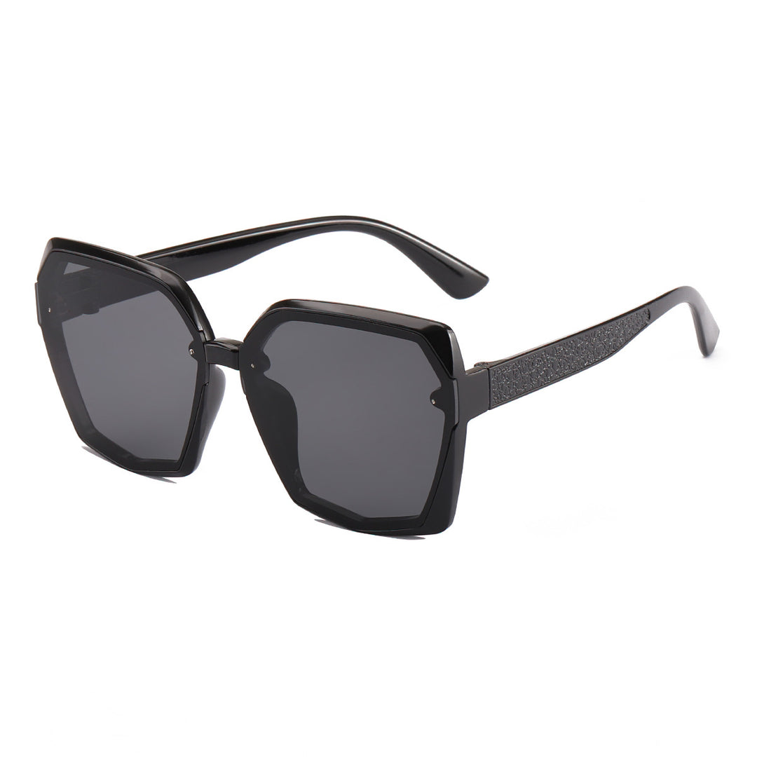 Damen modische Sonnenbrille mit auffälligem Polygonrahmen Karnz