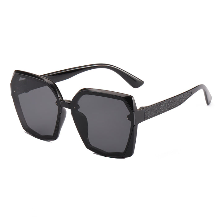 Damen modische Sonnenbrille mit auffälligem Polygonrahmen Karnz