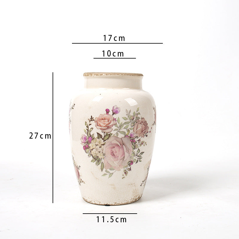 Florale Keramik Vase mit kunstvollem Design Karnz