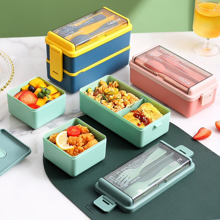 Multifunktionale Lebensmittelaufbewahrung Lunchbox mit integriertem Besteckset