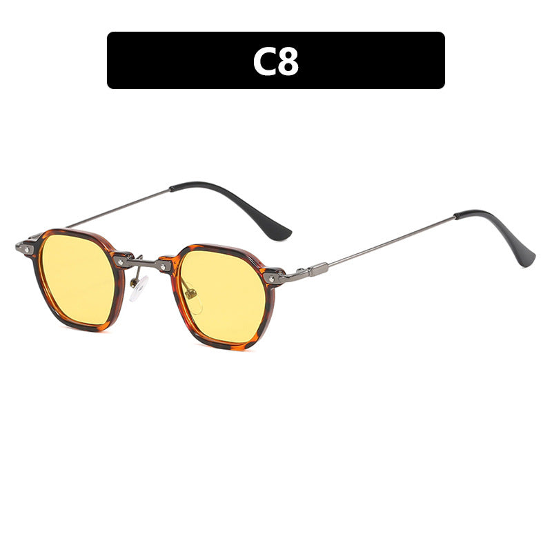 Damen stilvolle Sonnenbrille mit einzigartiger sechseckiger Form und robustem Rahmen Karnz