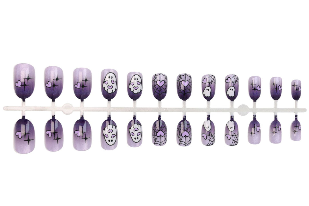 Halloween Kunstnagelset mit Geister- und Spinnenmotiven Karnz