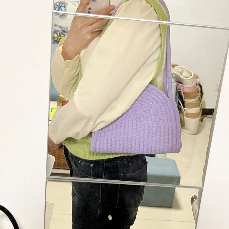 Damen modische Schultertasche mit geripptem Design Karnz