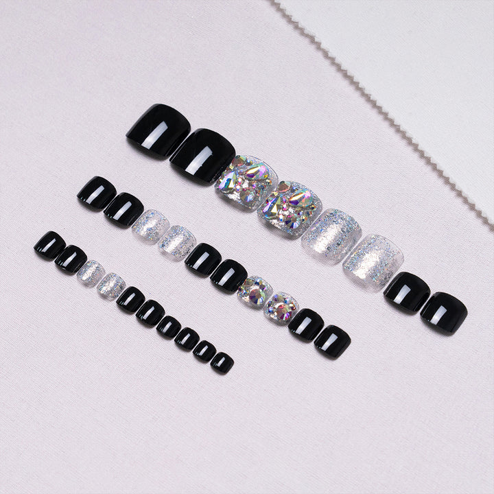 Glamouröse Strass Pediküre Nagelkunst  1791110395