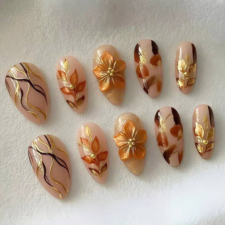 Florale Eleganz Press-On Nagel Set