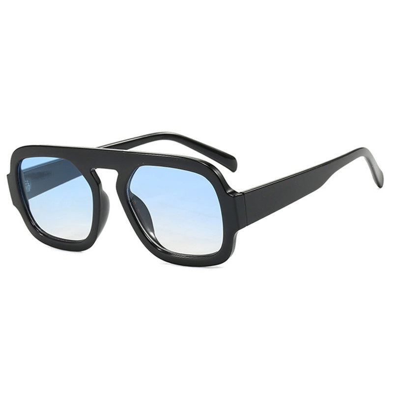 Damen stylische quadratische Sonnenbrille mit breitem Rahmen und UV-Schutz Karnz