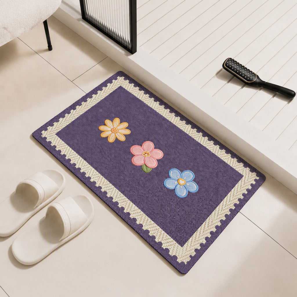 Floral gestickte Badezimmermatte Karnz