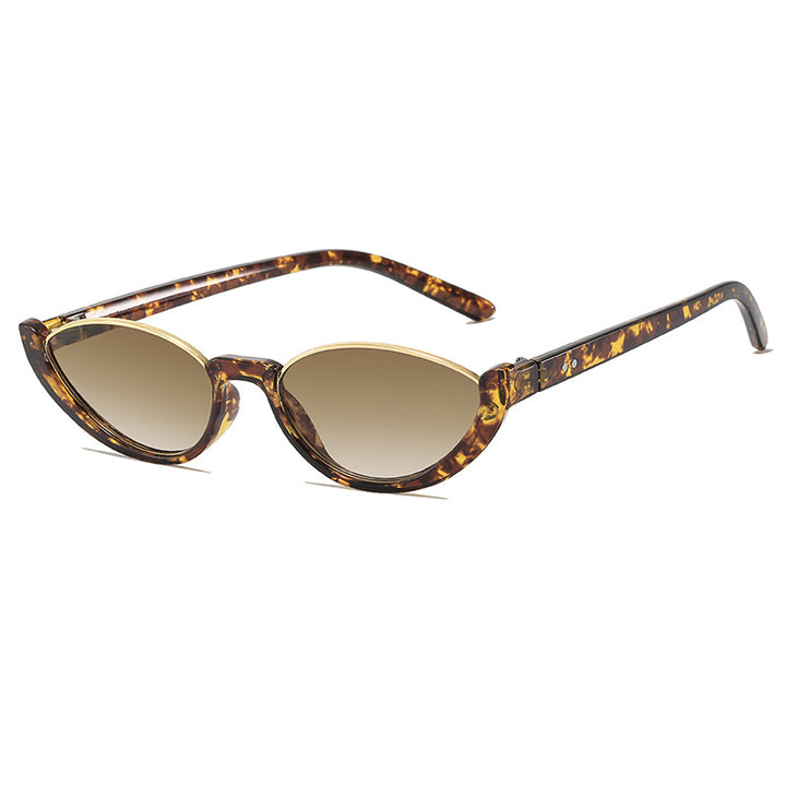 Retro-inspirierte klare Rahmen Cat Eye Sonnenbrille Karnz
