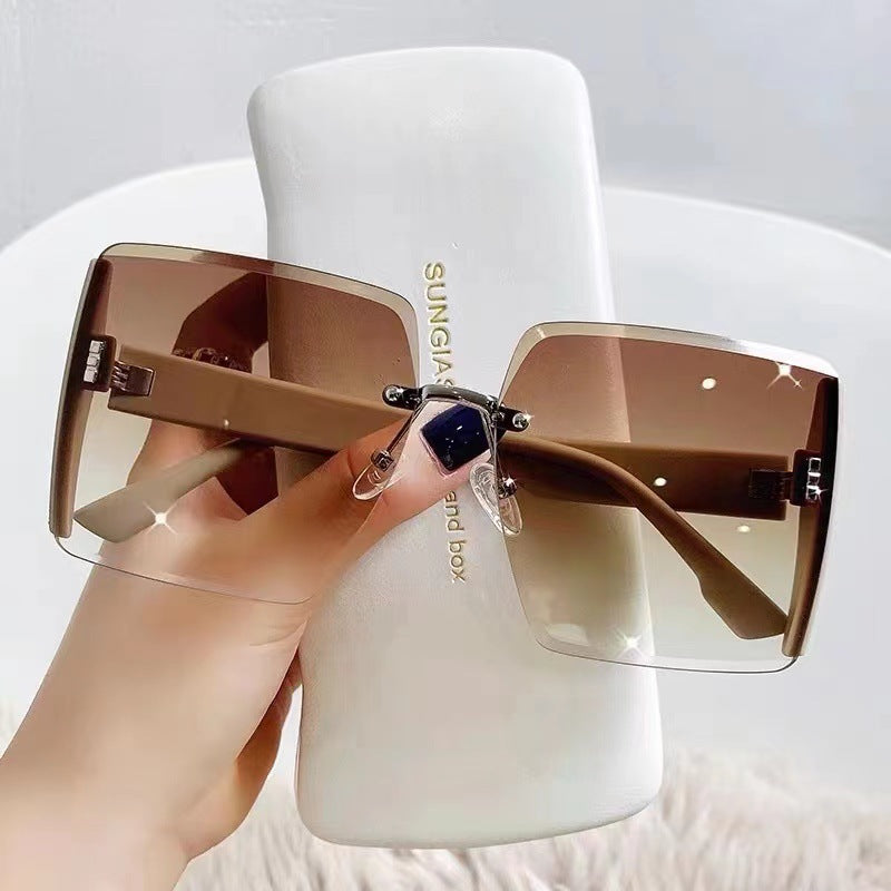 Damen oversized quadratische Sonnenbrille mit uv-schutz Karnz