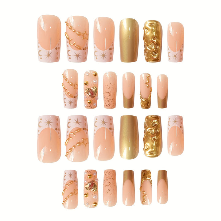 Aufwendige goldene dekorative Nagelkunst Karnz