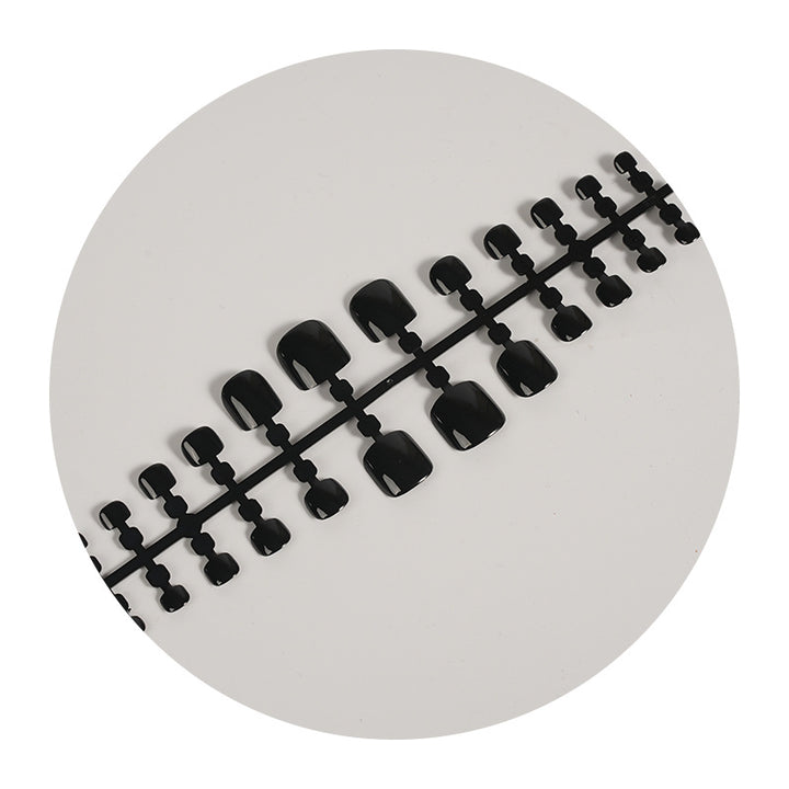 Glänzendes schwarzes Press-On-Nagelset Karnz