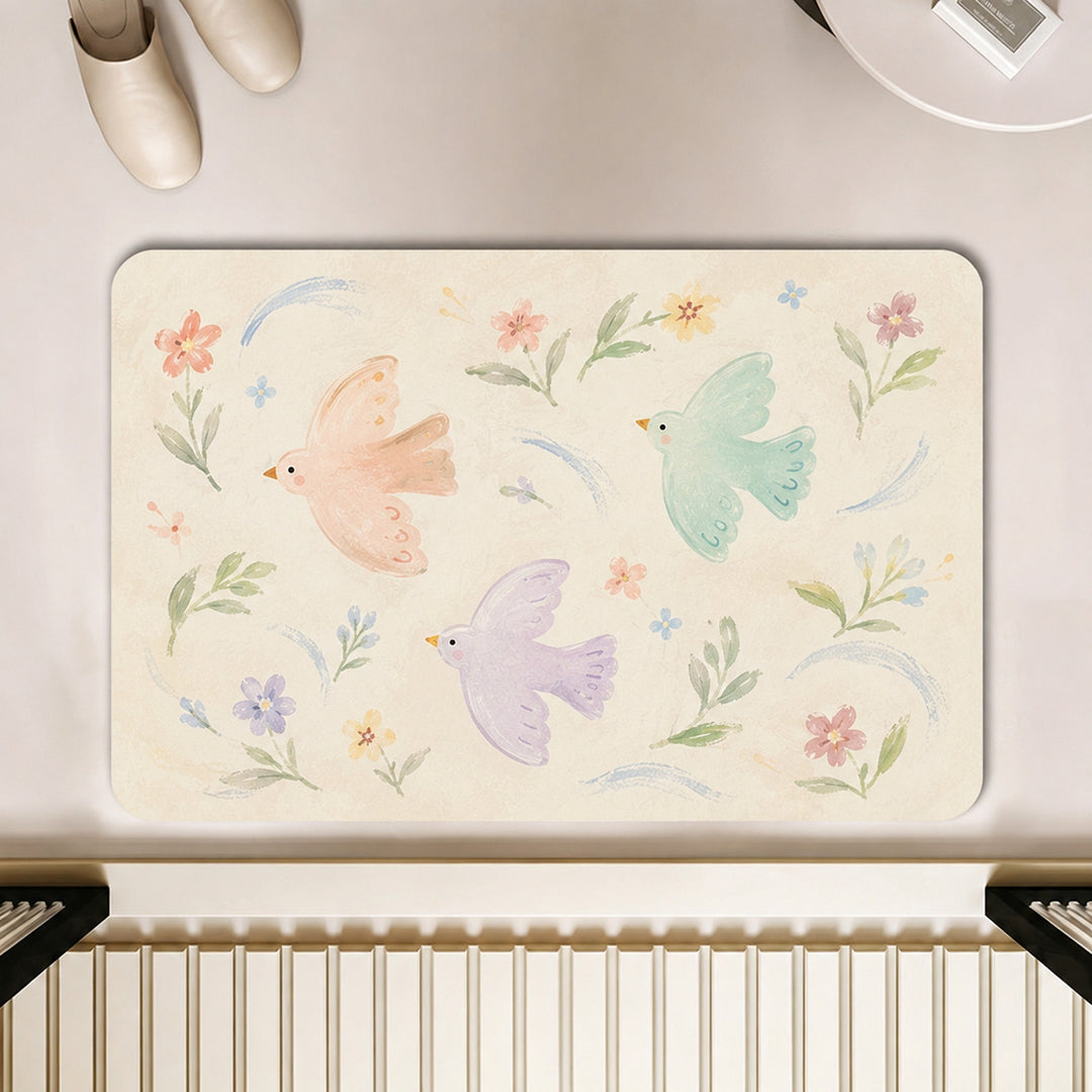 Künstlerisches florales Motiv Badeteppich