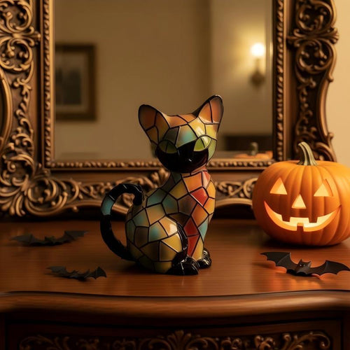 Dekorative Katzenfigur im Mosaik-Design Karnz