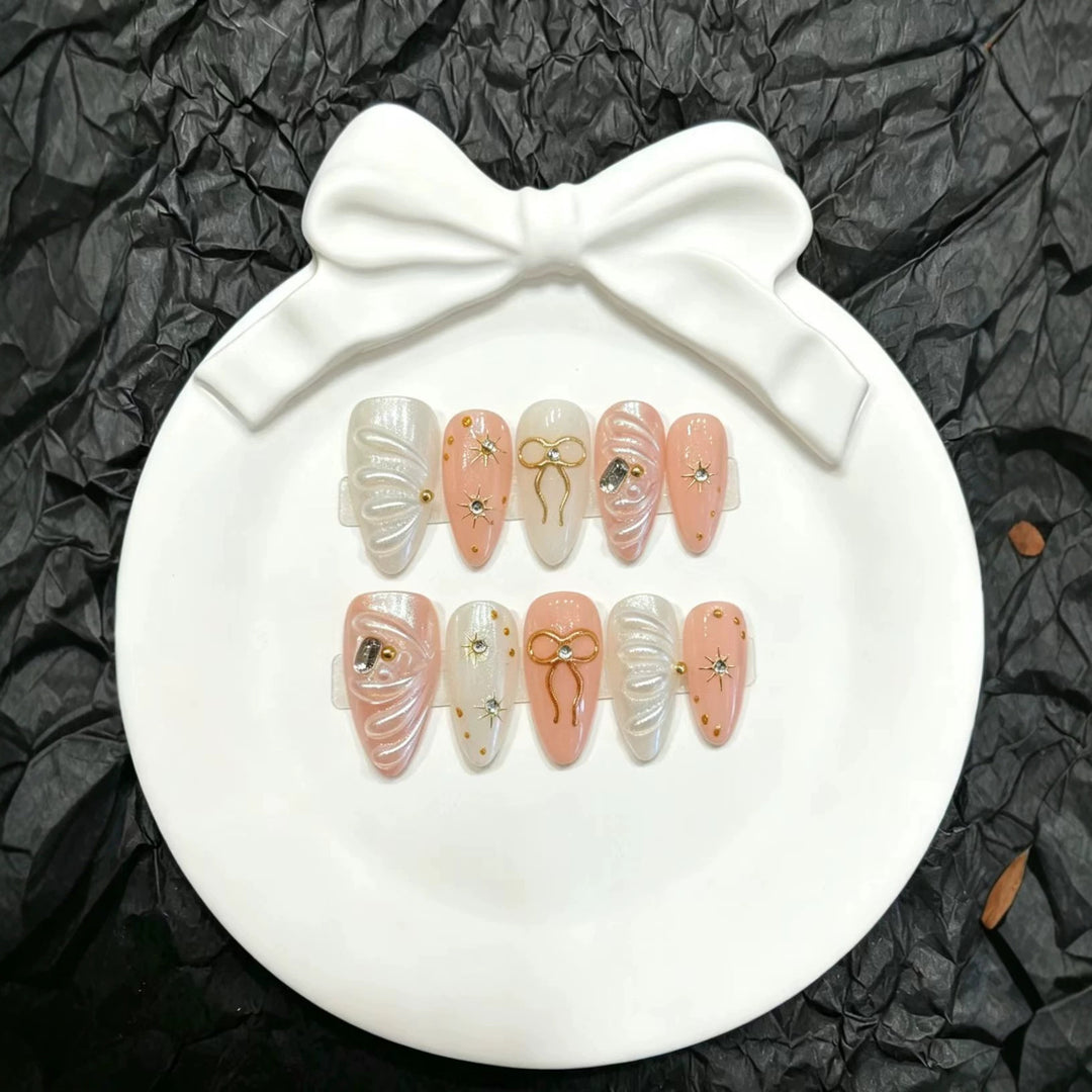 Glamourös Dekorative Druck-On-Nagelkunst Set