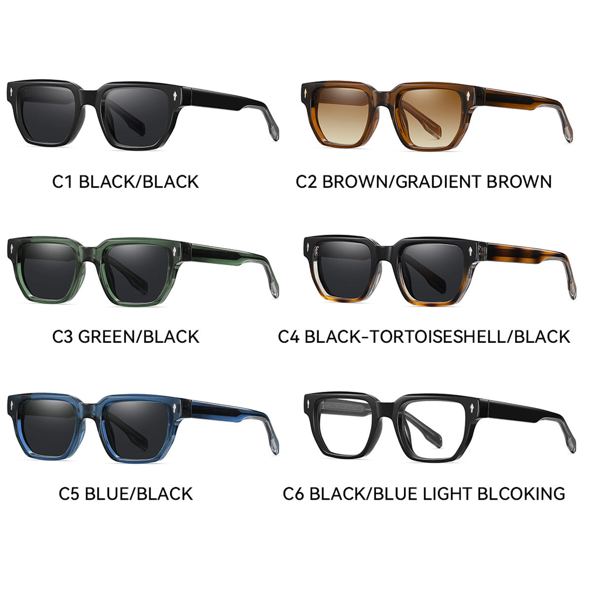 Damen Sonnenbrille im modernen, eleganten Quadratdesign Karnz