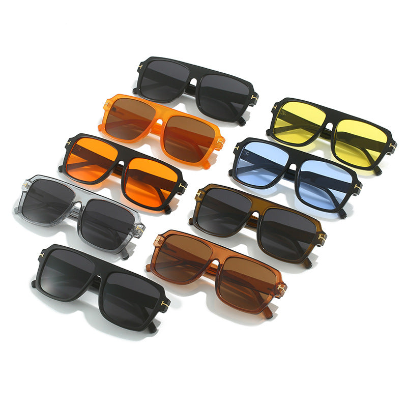 Damen quadratische Sonnenbrille mit modischem, transparentem Rahmen Karnz