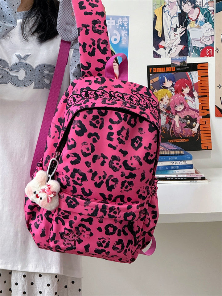 Mode-Bewusster Leoparden-Print Rucksack Karnz