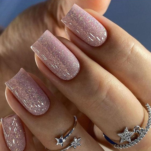 Glitzerndes Acryl Press-On Nagelset Karnz