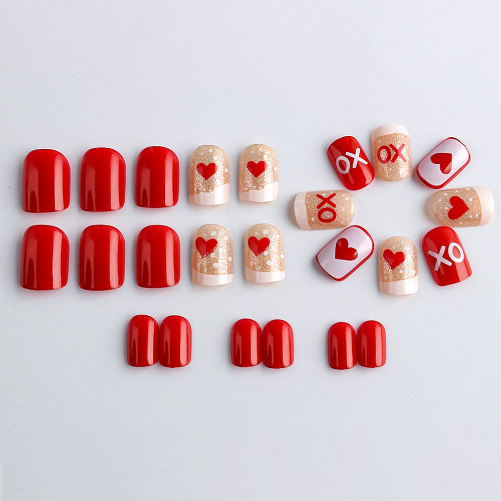 Romantisches Herz-Themen Nagelkunst-Set Karnz