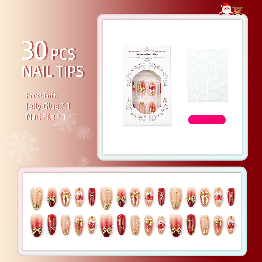 Festliches Weihnachts-Themen Press-On Nagelkunst Set 1790738583
