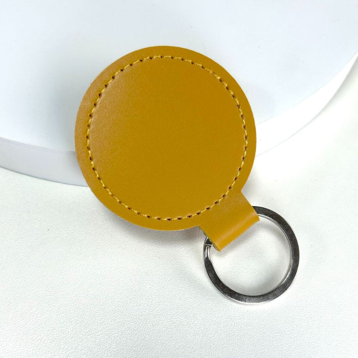 Premium Leder Runder Schlüsselanhänger Karnz