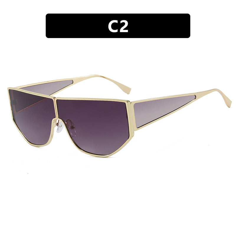 Damen trendige oversized Sonnenbrille mit markantem geometrischen Design Karnz