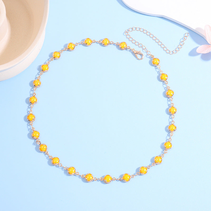 Floral Charm Choker Halskette Karnz 1788164322