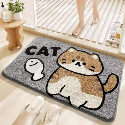 Cartoon-Kat-Themen-Plüsch-Badewanne Matte