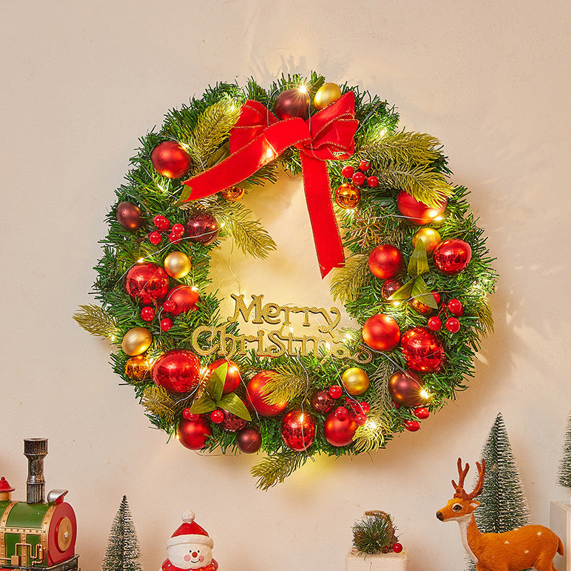 Festlicher Weihnachtskranz mit Lichtern Karnz