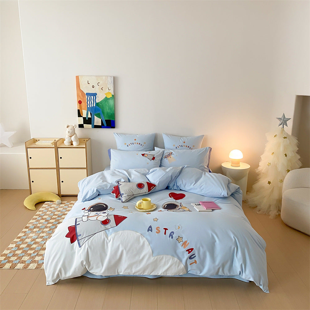 Kinder-Reise-theme Baumwoll-Percale Bettbezug Set